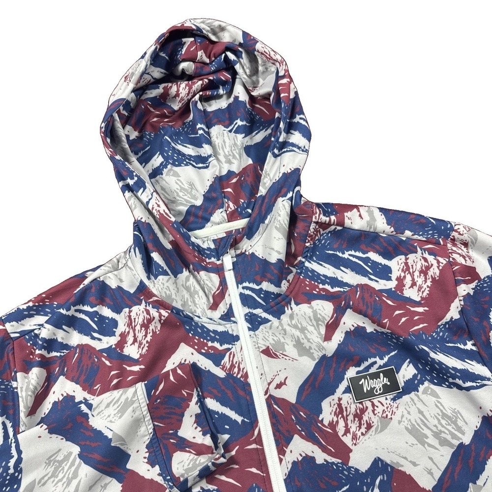Waggle Hoodie Mens XL Mountain Print Quarter Zip Golf Pullover Stretch Shirt